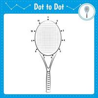 Connect the dots. Dot to dot educational game. Rocket vector