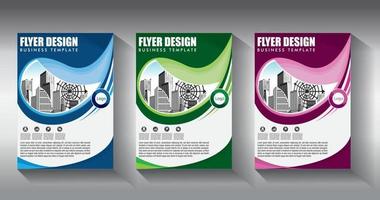 flyer business template brochure layout annual report vector