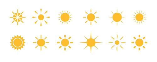 una colección de iconos de sol. diseño de forma simple y minimalista vector