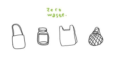 eco friendly bag alternatives. symbol of pollution prevention and effects of global warming vector