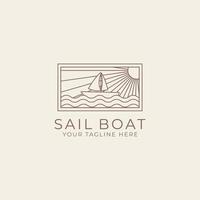 sailing boat logo line design inspiration vector