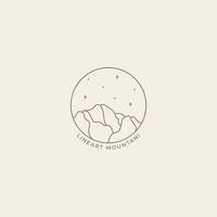 mountain logo with line vector