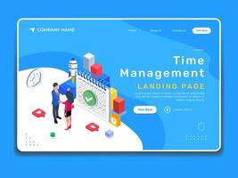 Time management isometric landing page