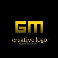 Logo monogram initials letters GM golden color vector