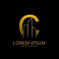 Template logo monogram city with initial letters C vector
