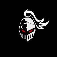 Template logo head helmet knight with red eyes vector