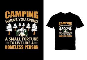 acampar donde gastas una pequeña fortuna vector