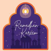 Flat Ramadhan Kareem Illustration. Islamic Vector Graphic