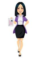 Concept of modern young Asian business woman vector