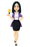 Concept of modern young Asian business woman vector