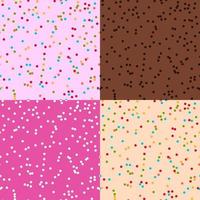 Set of sprinkles seamless pattern. Colorful sprinkles on solid background repeating pattern design. Vector illustration