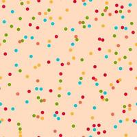 Sprinkles seamless pattern. Colorful sprinkles on solid background repeating pattern design. Vector illustration