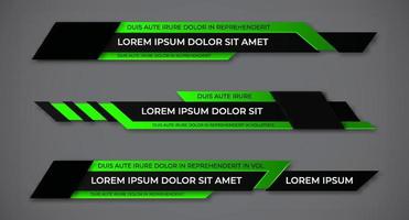 diseño geométrico moderno de plantilla de tercer banner inferior. vector de plantilla de conjunto de tercios inferiores coloridos