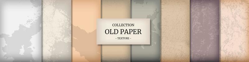 Collection of old paper textures. Newspaper with old grunge vintage unreadable paper texture background. Retro paper background. Vector illustration