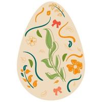 huevo de pascua en estilo simple de garabato. vector