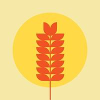 Flat design. ear of wheat. Ear of wheat icon in flat design with long shadows. Vector illustration