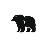 diseño de vector de silueta de oso para icono de logotipo