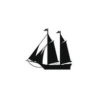 sailboat silhouette vector design for logo icon