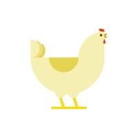 pollo, logotipo de gallo. elementos planos. gallina de ilustración vectorial. etiqueta para mercado, aves, granja, zoológico, clínica veterinaria. diseño plano moderno. gallo estilizado vector
