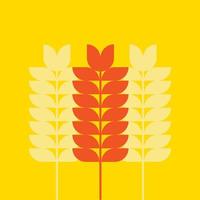 Flat design. ear of wheat. Ear of wheat icon in flat design with long shadows. Vector illustration