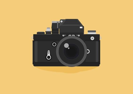 Vintage and retro camera, flat style, colorful, analogue or classic film camera vector icon for info graphics, websites, mobile and print media. Analogue photography old style