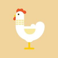 pollo, logotipo de gallo. elementos planos. gallina de ilustración vectorial. etiqueta para mercado, aves, granja, zoológico, clínica veterinaria. diseño plano moderno. gallo estilizado vector