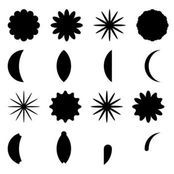 cloud and crescent shape has been transformed into various shapes vector