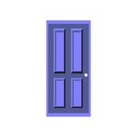 icono de vector de puerta púrpura. diseño de puerta de madera simple