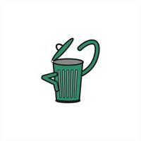 rubbish bin vector character. icon rubbish bin green