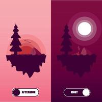 Flat Night Background vector