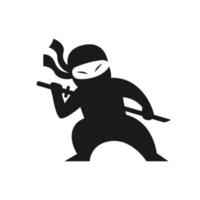 mascota del personaje de la ilustración del vector del logotipo ninja