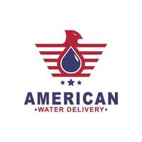 bird and water concept water delivery logo vector