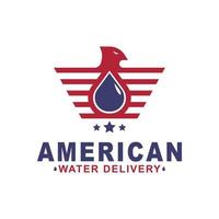 bird and water concept water delivery logo vector