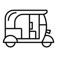 icono de línea de tuk tuk vector