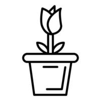 Large Flower Pot Line Icon vector