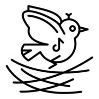 Brids in Nest Line Icon vector