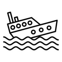 icono de línea de fregadero de barco vector