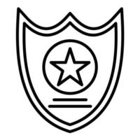 icono de línea de insignia de sheriff vector