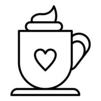 icono de línea de chocolate caliente vector