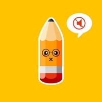 Cute and funny pencil character cartoon. vector illustration.