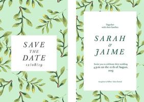 floral weeding invitation vector