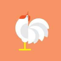 pollo, logotipo de gallo. elementos planos. gallina de ilustración vectorial. etiqueta para mercado, aves, granja, zoológico, clínica veterinaria. diseño plano moderno. gallo estilizado vector