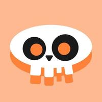 máscara de halloween de calavera o icono en estilo plano vector