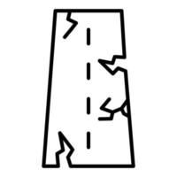 Road Crack Line Icon vector