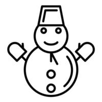 icono de línea de muñeco de nieve vector