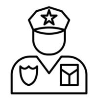 icono de línea de policía vector