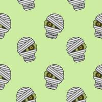 Halloween Mummy seamless pattern, avatar flat design illustration. icon for halloween. flat design character. Simple mascot vector