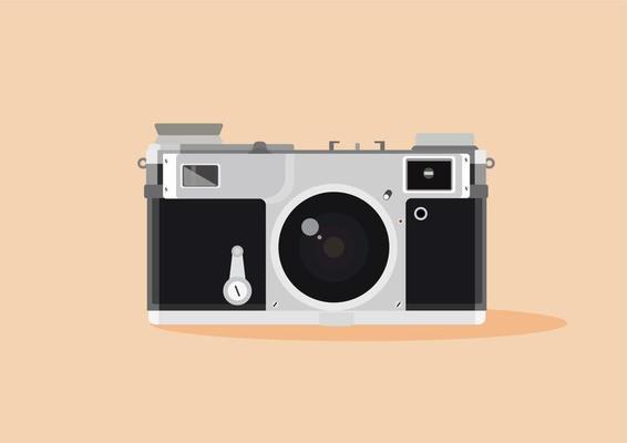 Vintage and retro camera, flat style, colorful, analogue or classic film camera vector icon for info graphics, websites, mobile and print media. Analogue photography old style