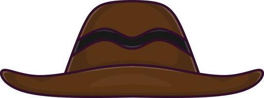 Brown riding cowboy hat with flat style vector