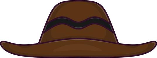 Brown riding cowboy hat with flat style vector